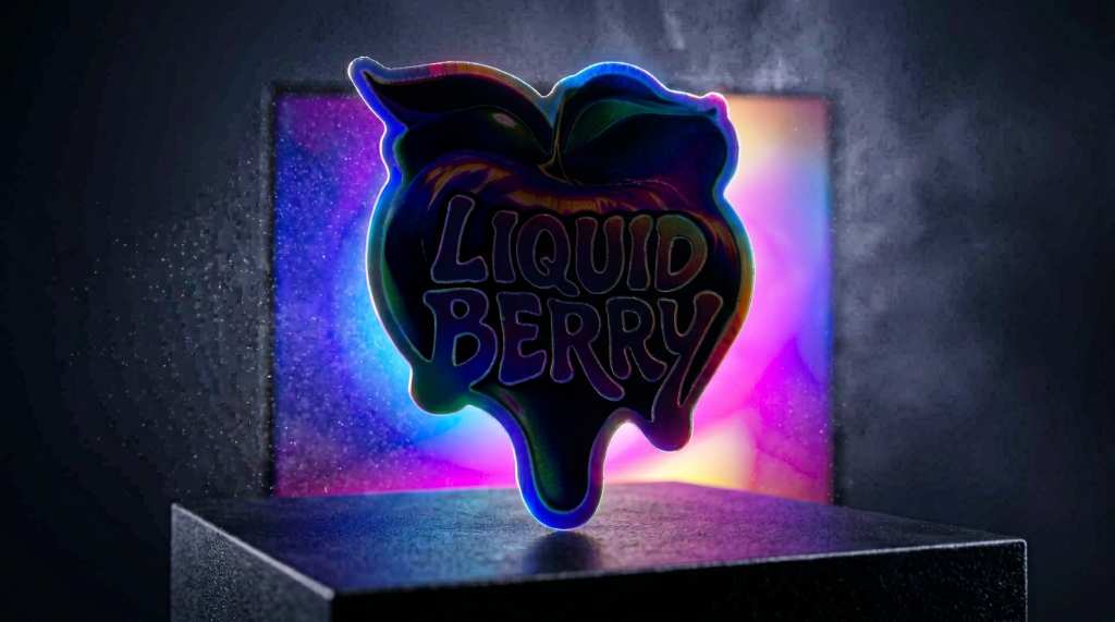 Liquid Berry Holographic Sticker - Spotlight