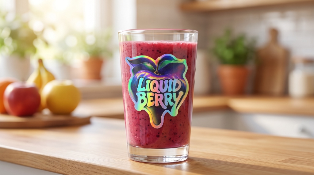 Liquid Berry Holographic Sticker - Jam Jar