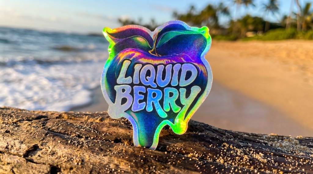 Liquid Berry Holographic Sticker - Beach