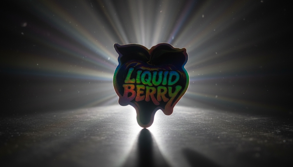 Liquid Berry Holographic Sticker - Hand-scale