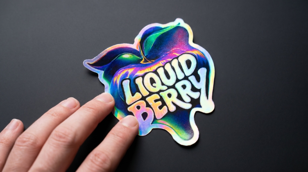 Liquid Berry Holographic Sticker - Rays
